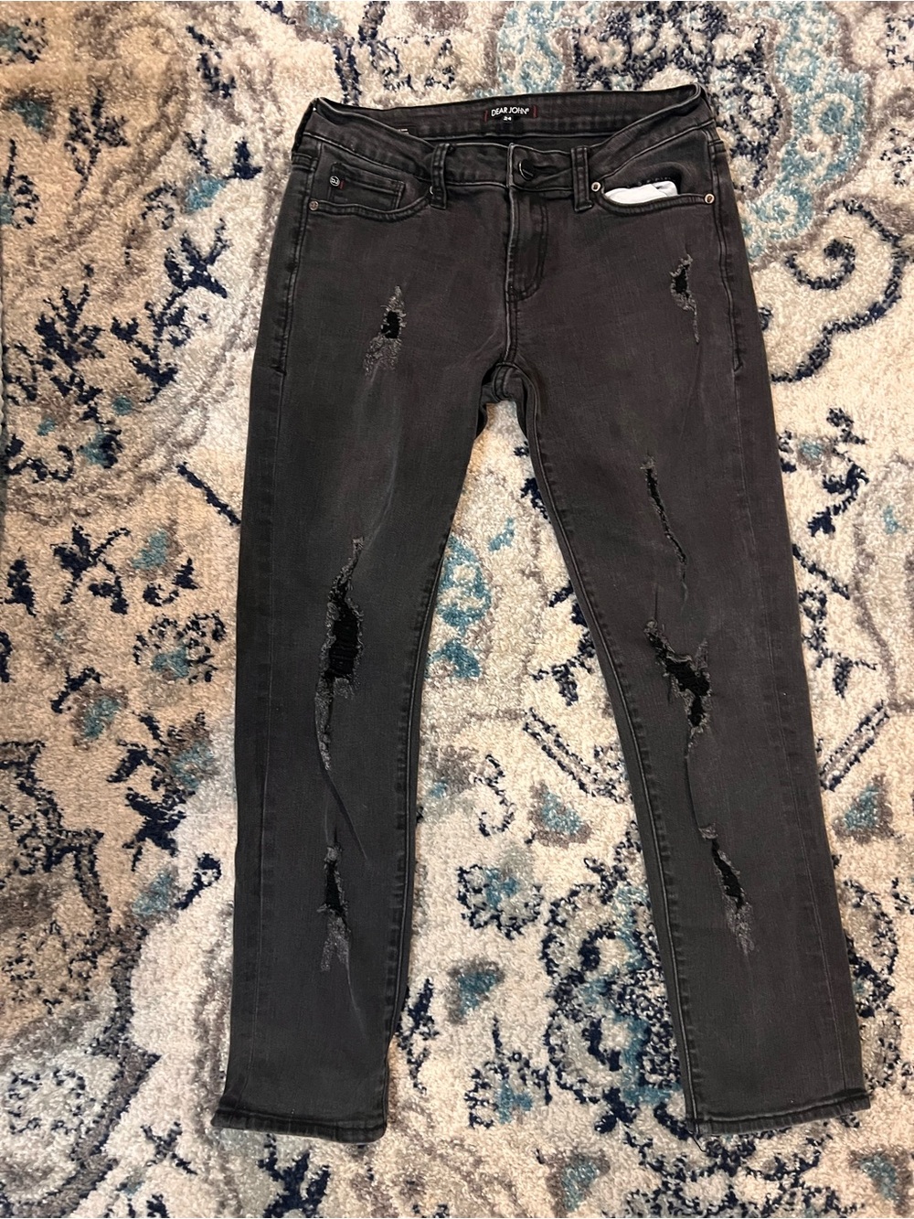 Dear John Black Distressed Skinny Jeans